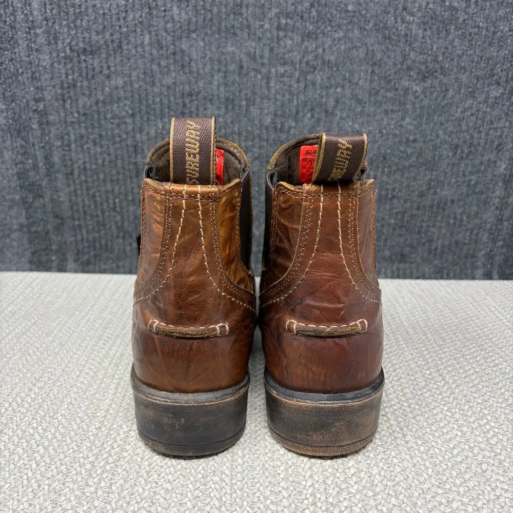 Sureway Western Chelsea Cowboy Boots Brown Leather Square Toe Men’s 7.5 / 9.5 W